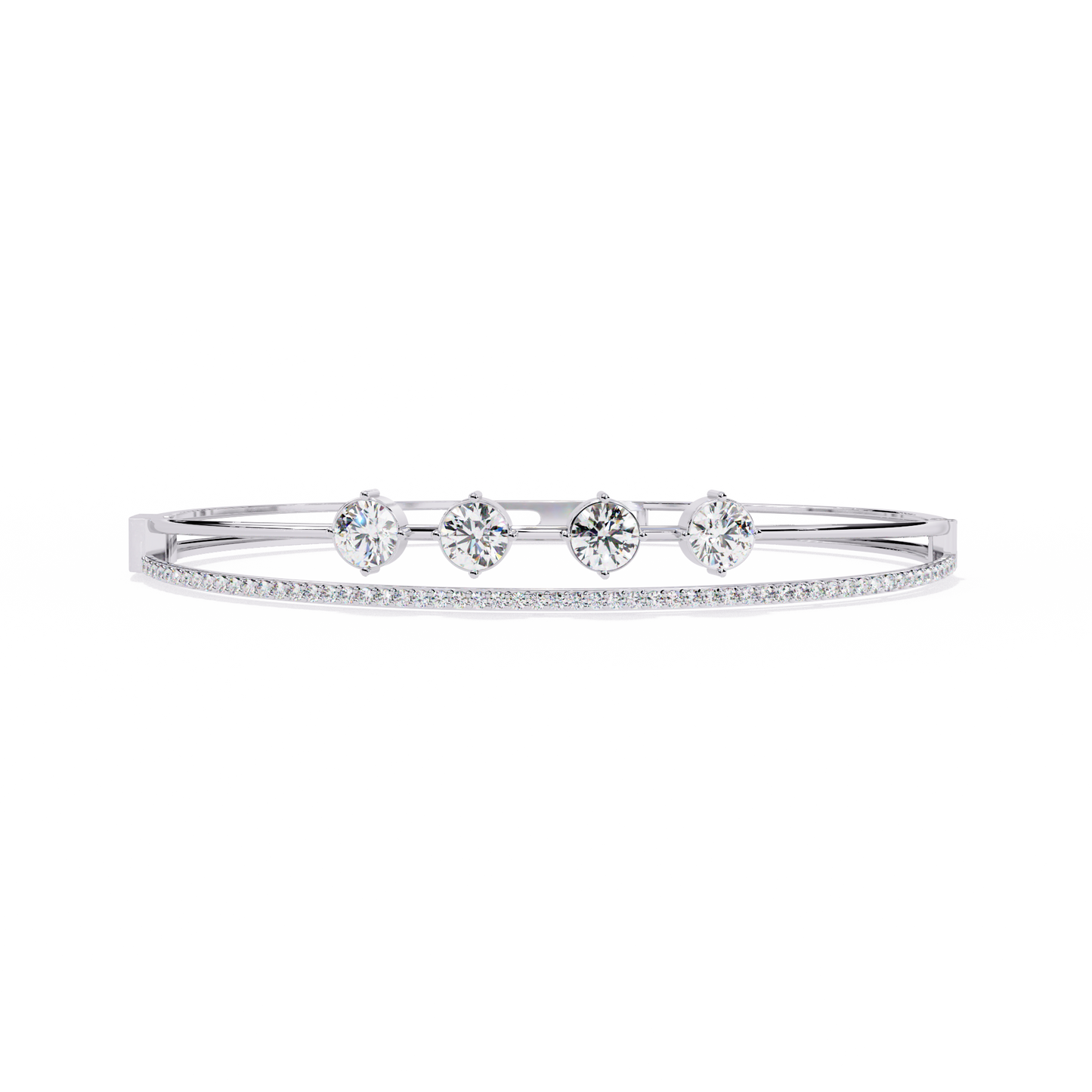 Eternal Quartet Diamond Bangle White Gold