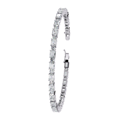 Emerald & Round Diamond Tennis Bracelet