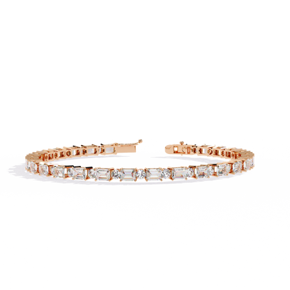 Emerald & Round Diamond Tennis Bracelet