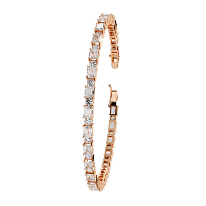 Emerald & Round Diamond Tennis Bracelet