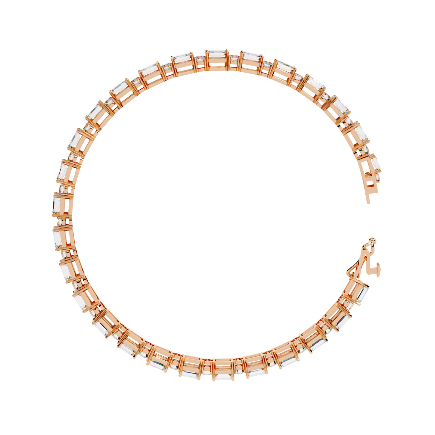 Emerald & Round Diamond Tennis Bracelet
