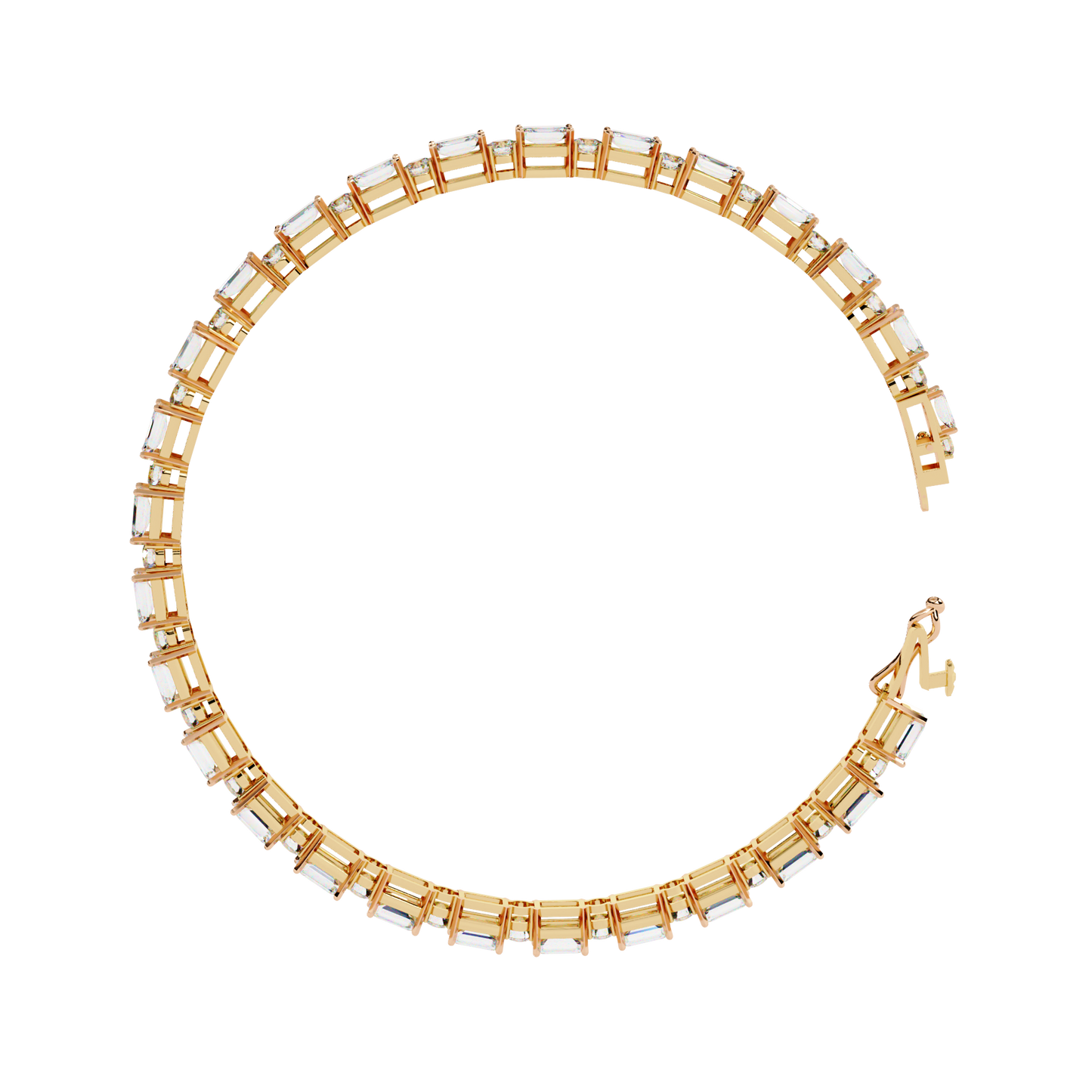 Emerald & Round Diamond Tennis Bracelet