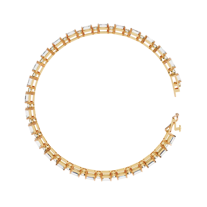 Emerald & Round Diamond Tennis Bracelet