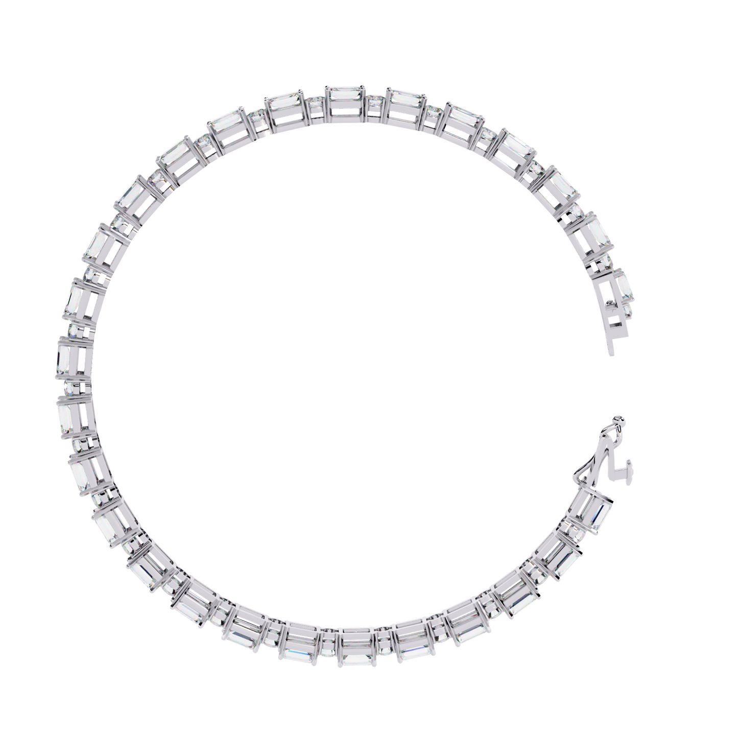 Emerald & Round Diamond Tennis Bracelet