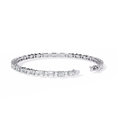 Emerald & Round Diamond Tennis Bracelet