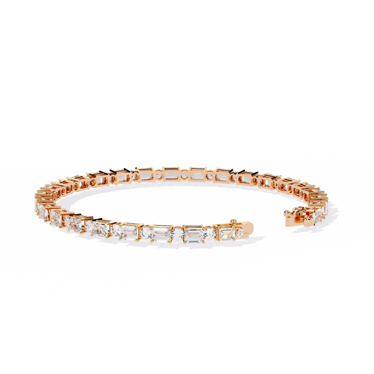 Emerald & Round Diamond Tennis Bracelet