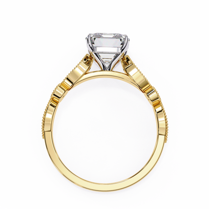 Emerald Elegance Diamond Ring Yellow Gold 