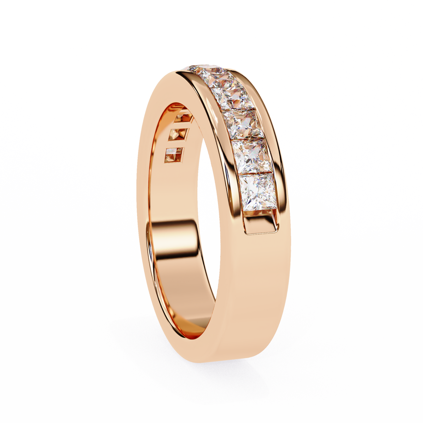 Eternal Channel Diamond Band Rose Gold