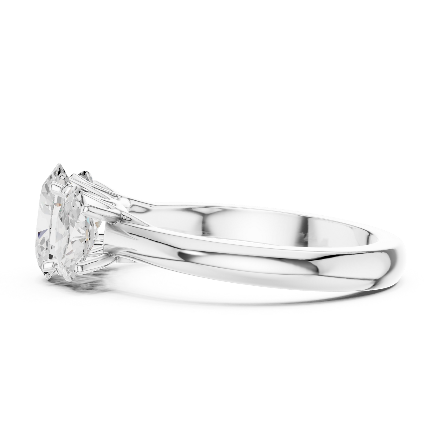 Elegant Three-Stone Oval Cut Diamond Ring