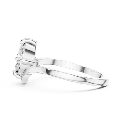 Marquise-Cut Solitaire V-Band Engagement Ring