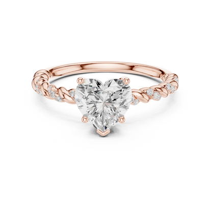 Heart-Cut Diamond Twisted Rope Engagement Ring
