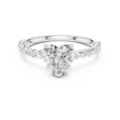 Heart-Cut Diamond Twisted Rope Engagement Ring