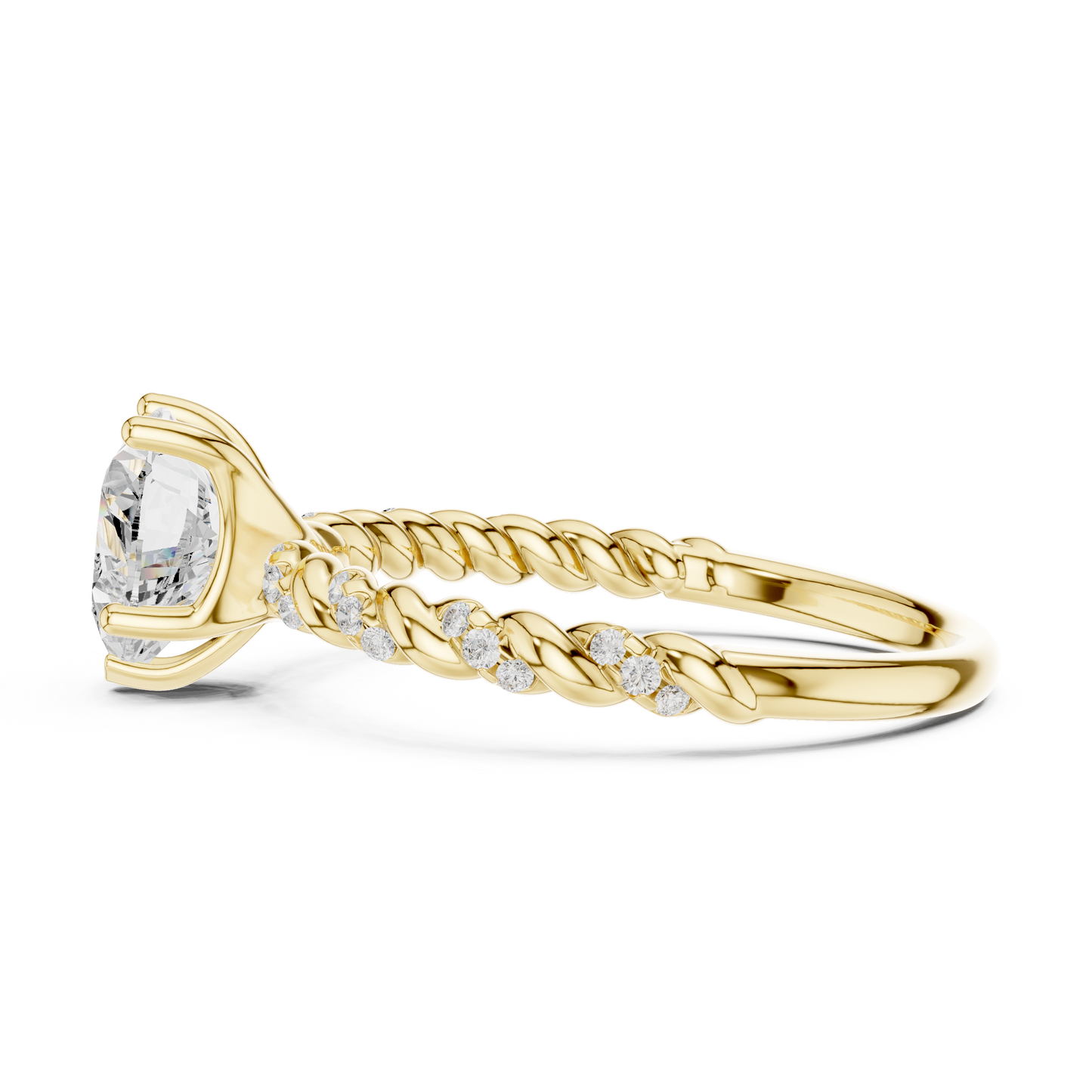 Heart-Cut Diamond Twisted Rope Engagement Ring