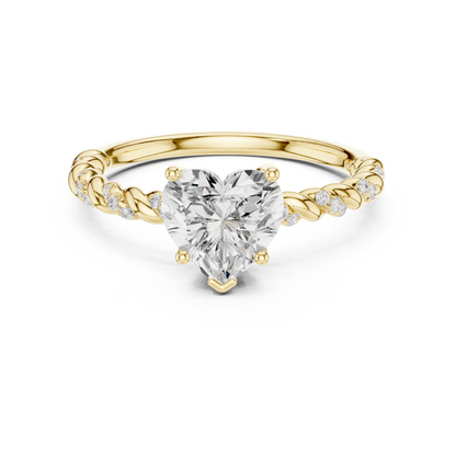 Heart-Cut Diamond Twisted Rope Engagement Ring