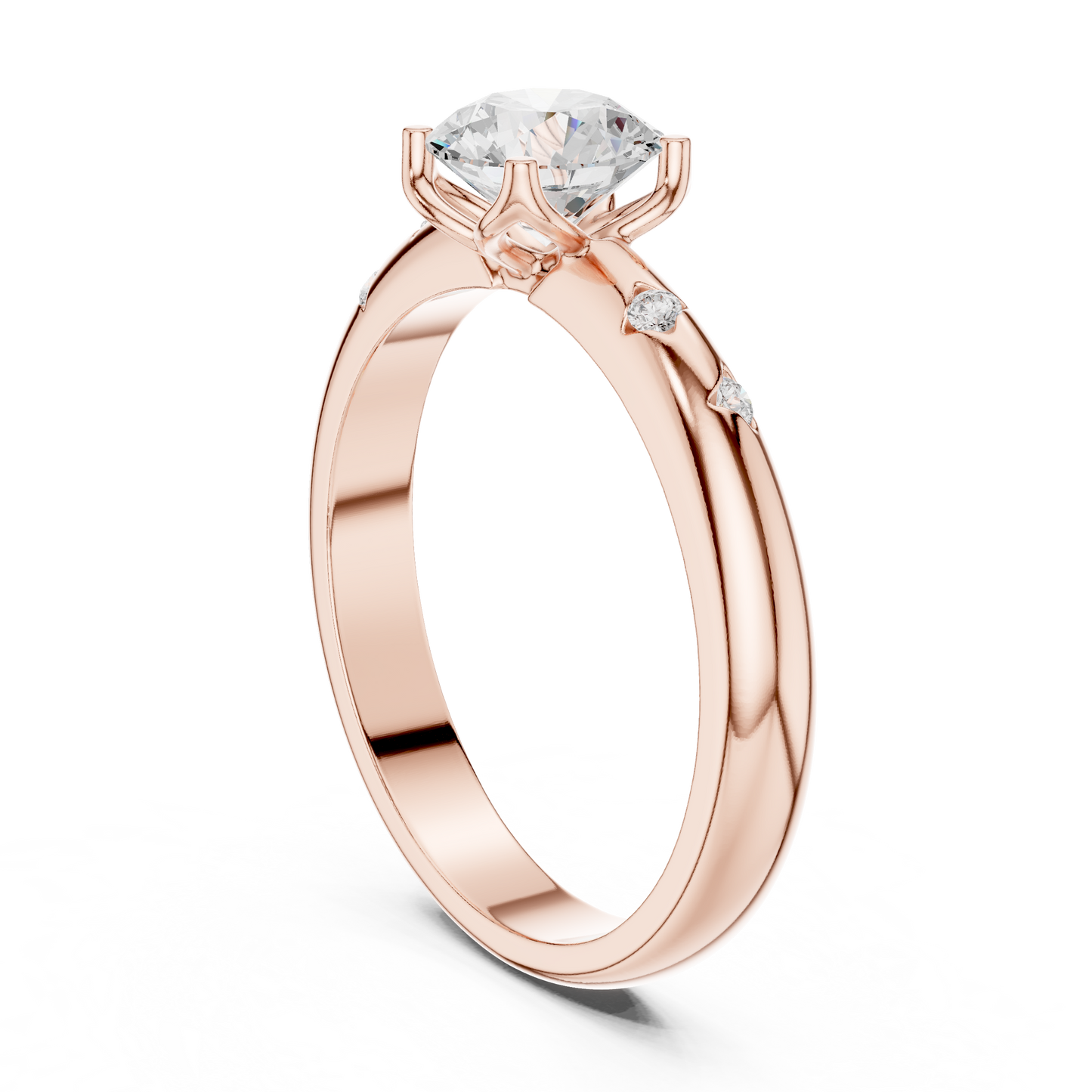 Celestial Star-Set Diamond Solitaire Ring