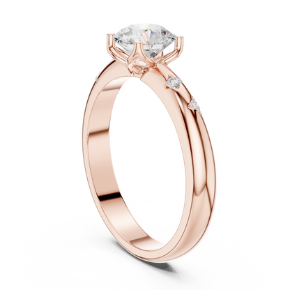 Celestial Star-Set Diamond Solitaire Ring