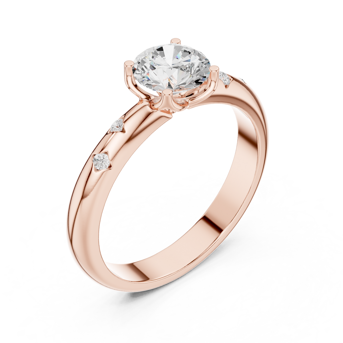 Celestial Star-Set Diamond Solitaire Ring
