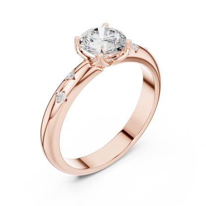 Celestial Star-Set Diamond Solitaire Ring