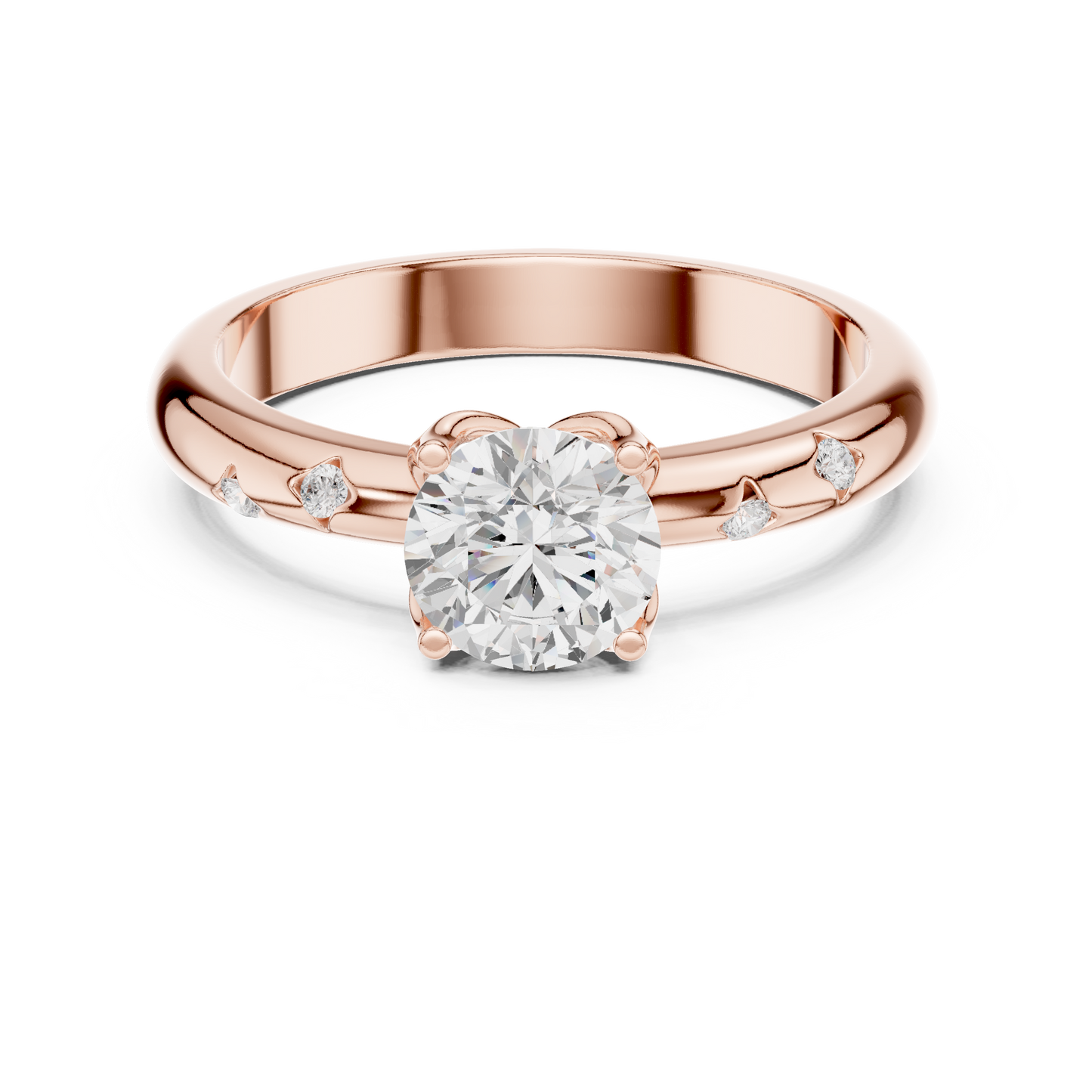 Celestial Star-Set Diamond Solitaire Ring