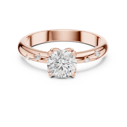 Celestial Star-Set Diamond Solitaire Ring