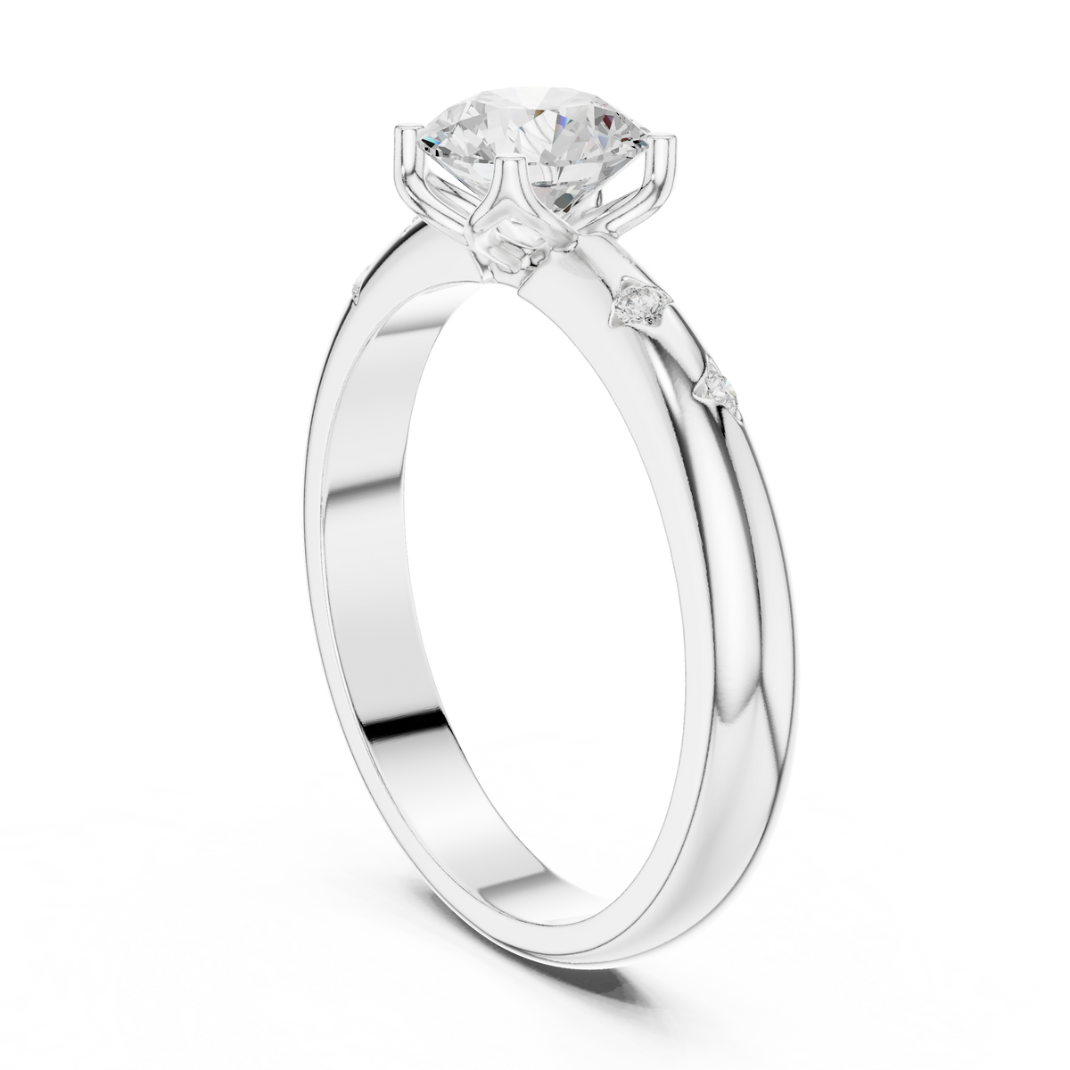 Celestial Star-Set Diamond Solitaire Ring