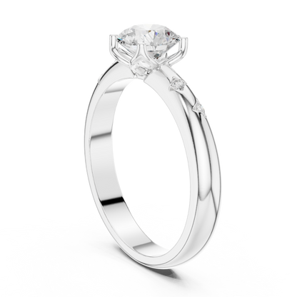 Celestial Star-Set Diamond Solitaire Ring
