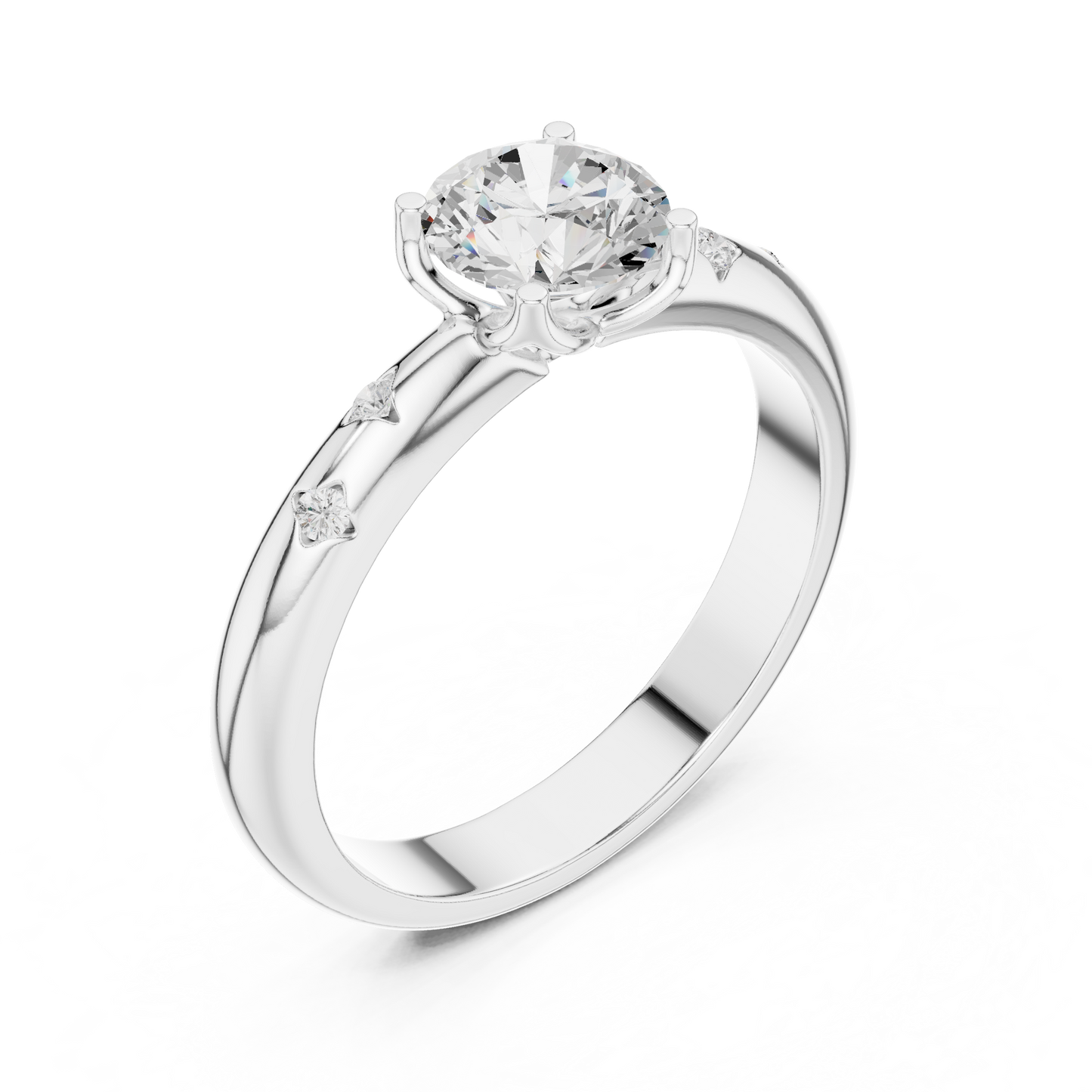 Celestial Star-Set Diamond Solitaire Ring