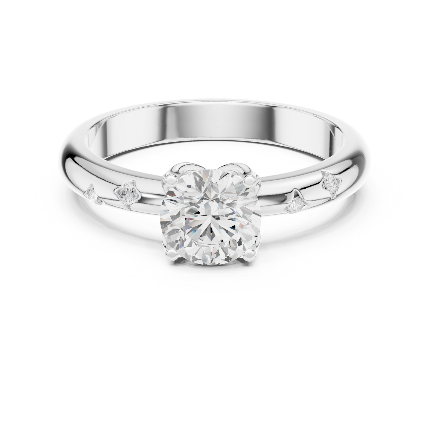 Celestial Star-Set Diamond Solitaire Ring