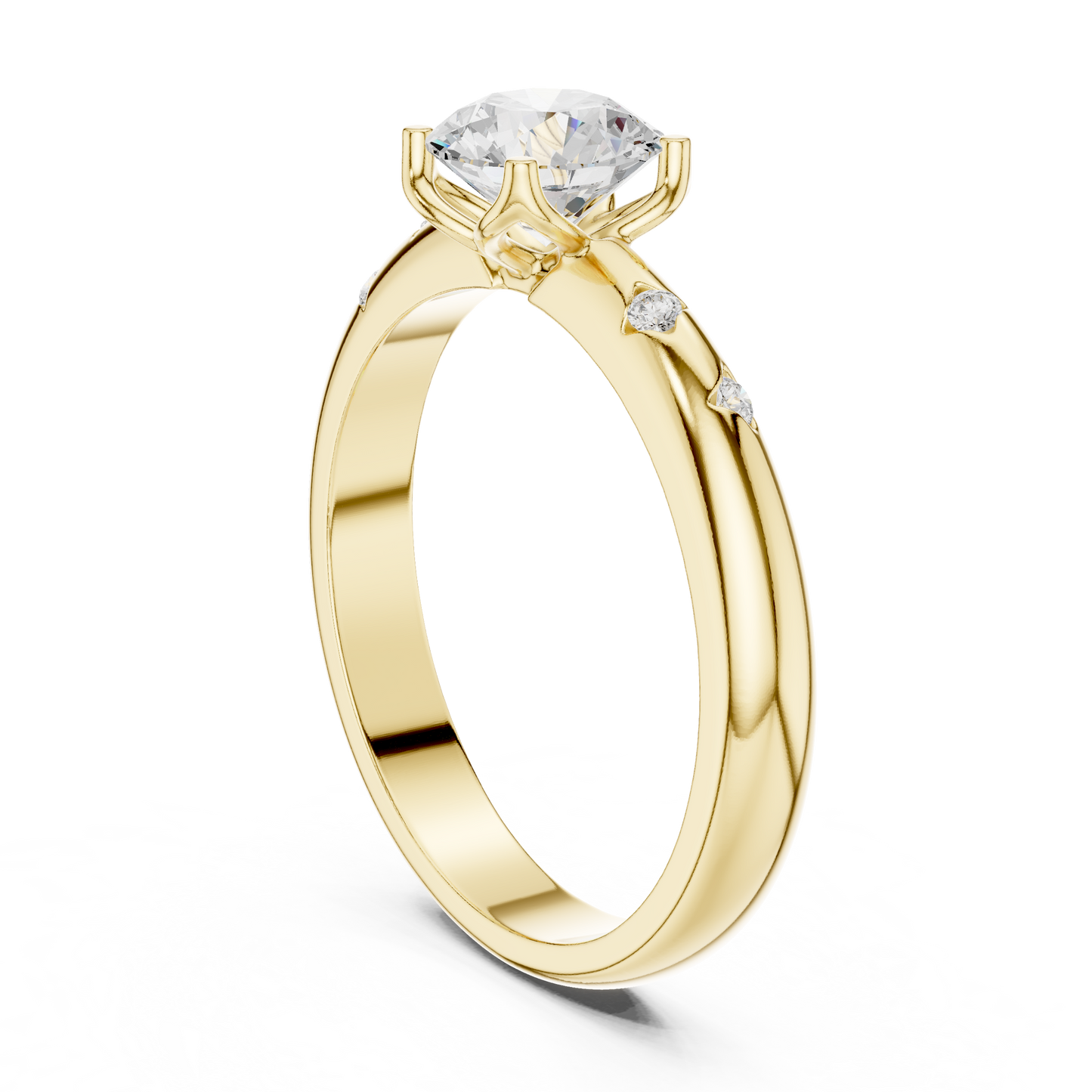Celestial Star-Set Diamond Solitaire Ring
