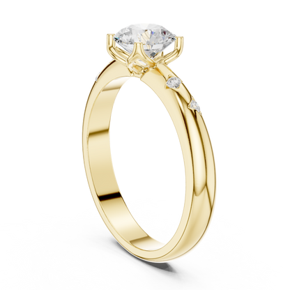 Celestial Star-Set Diamond Solitaire Ring