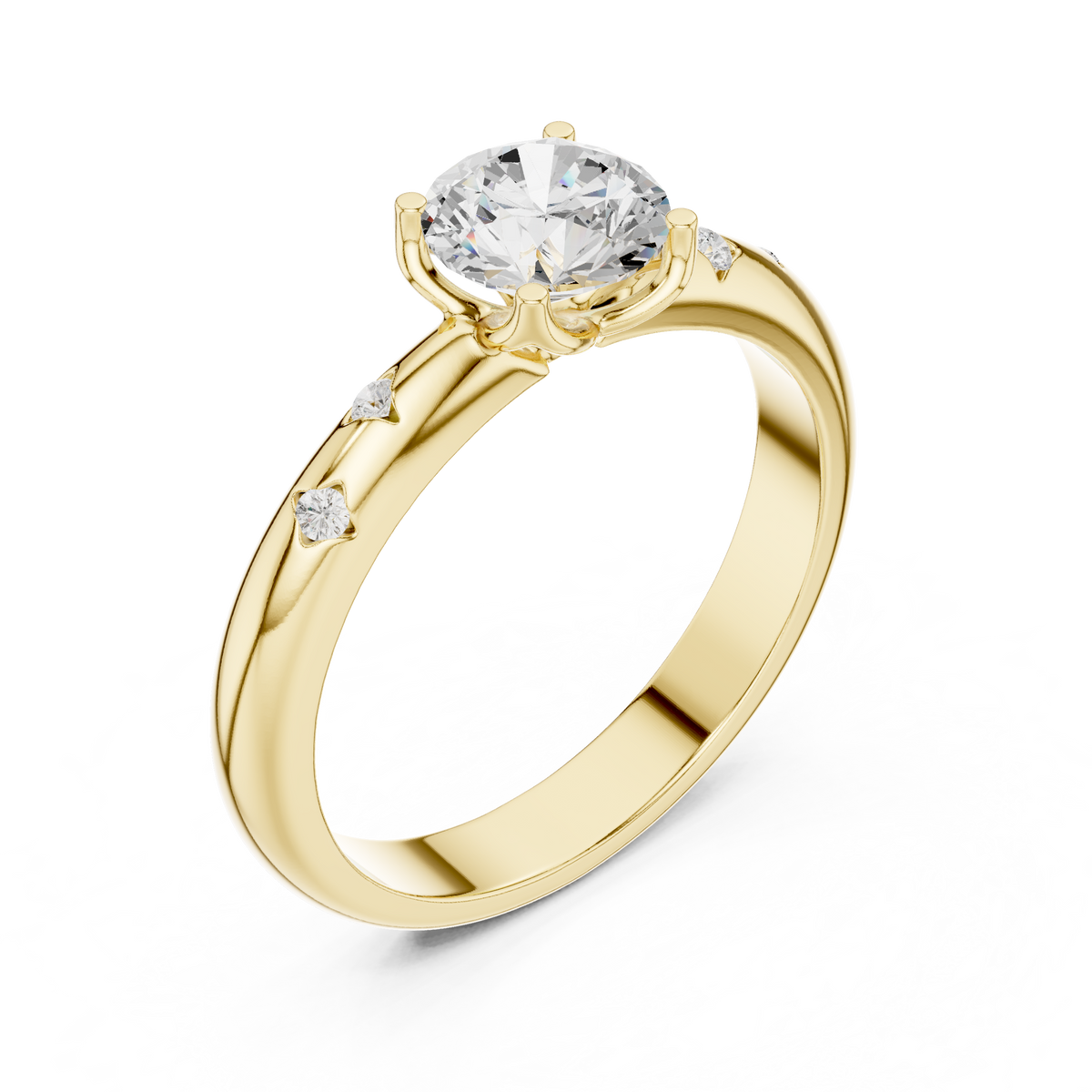 Celestial Star-Set Diamond Solitaire Ring