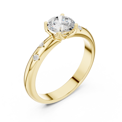 Celestial Star-Set Diamond Solitaire Ring