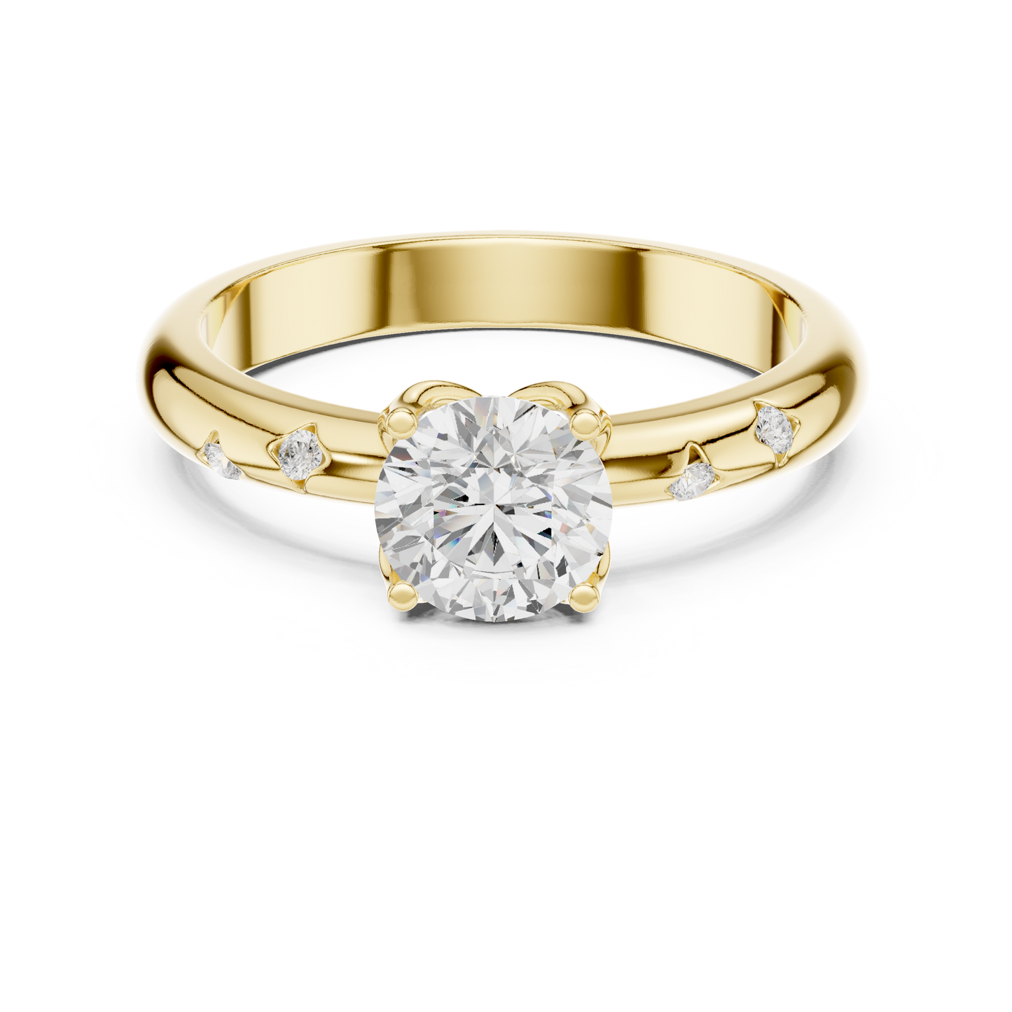 Celestial Star-Set Diamond Solitaire Ring