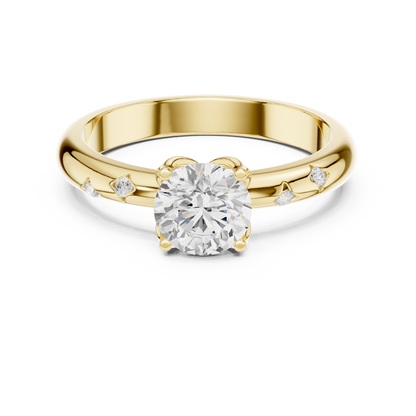 Celestial Star-Set Diamond Solitaire Ring