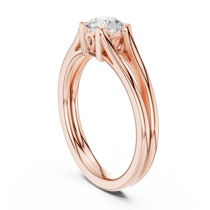 Round Cut Diamond Solitaire Split-Shank Ring