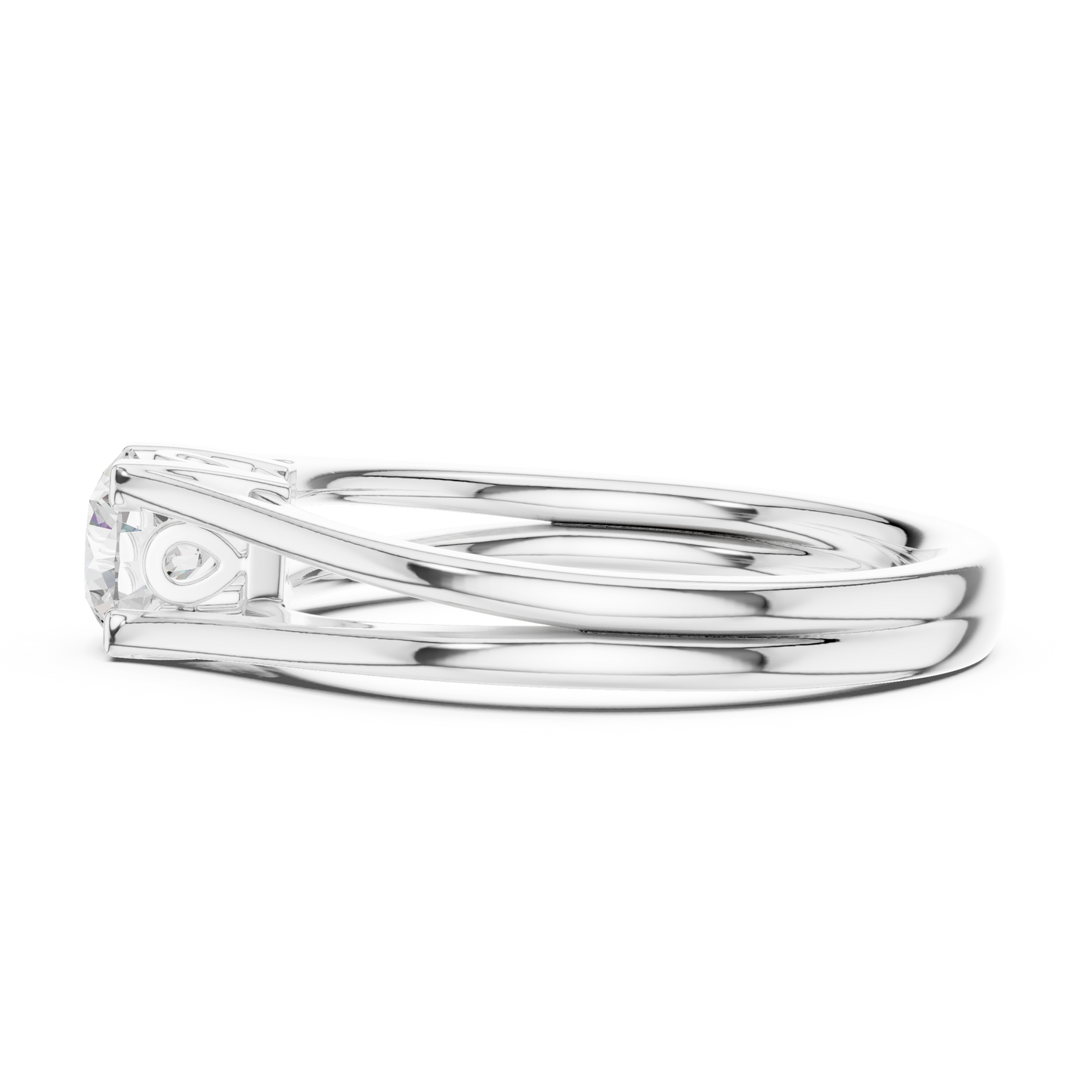 Round Cut Diamond Solitaire Split-Shank Ring