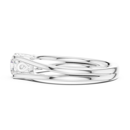 Round Cut Diamond Solitaire Split-Shank Ring
