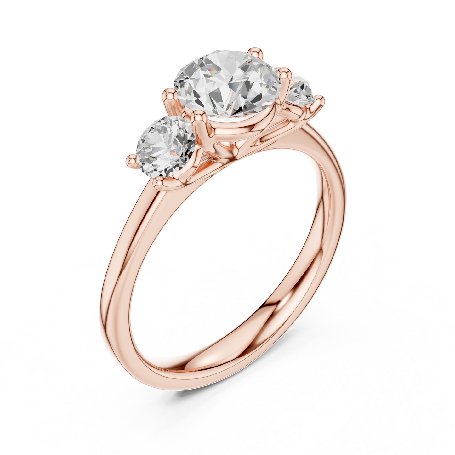 Classic Three-Stone Round Brilliant Cut Diamond Ring