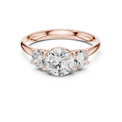 Classic Three-Stone Round Brilliant Cut Diamond Ring
