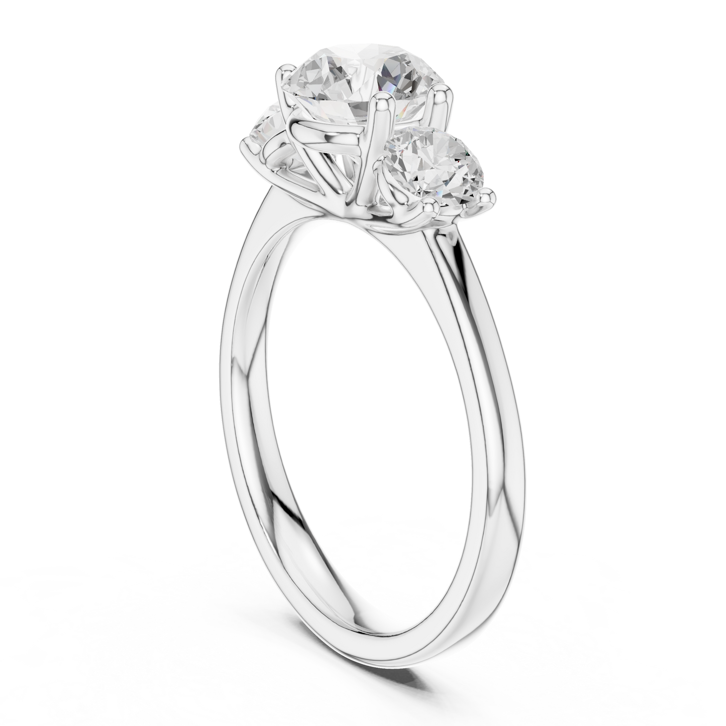 Classic Three-Stone Round Brilliant Cut Diamond Ring