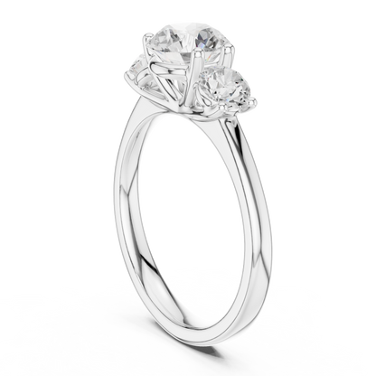 Classic Three-Stone Round Brilliant Cut Diamond Ring
