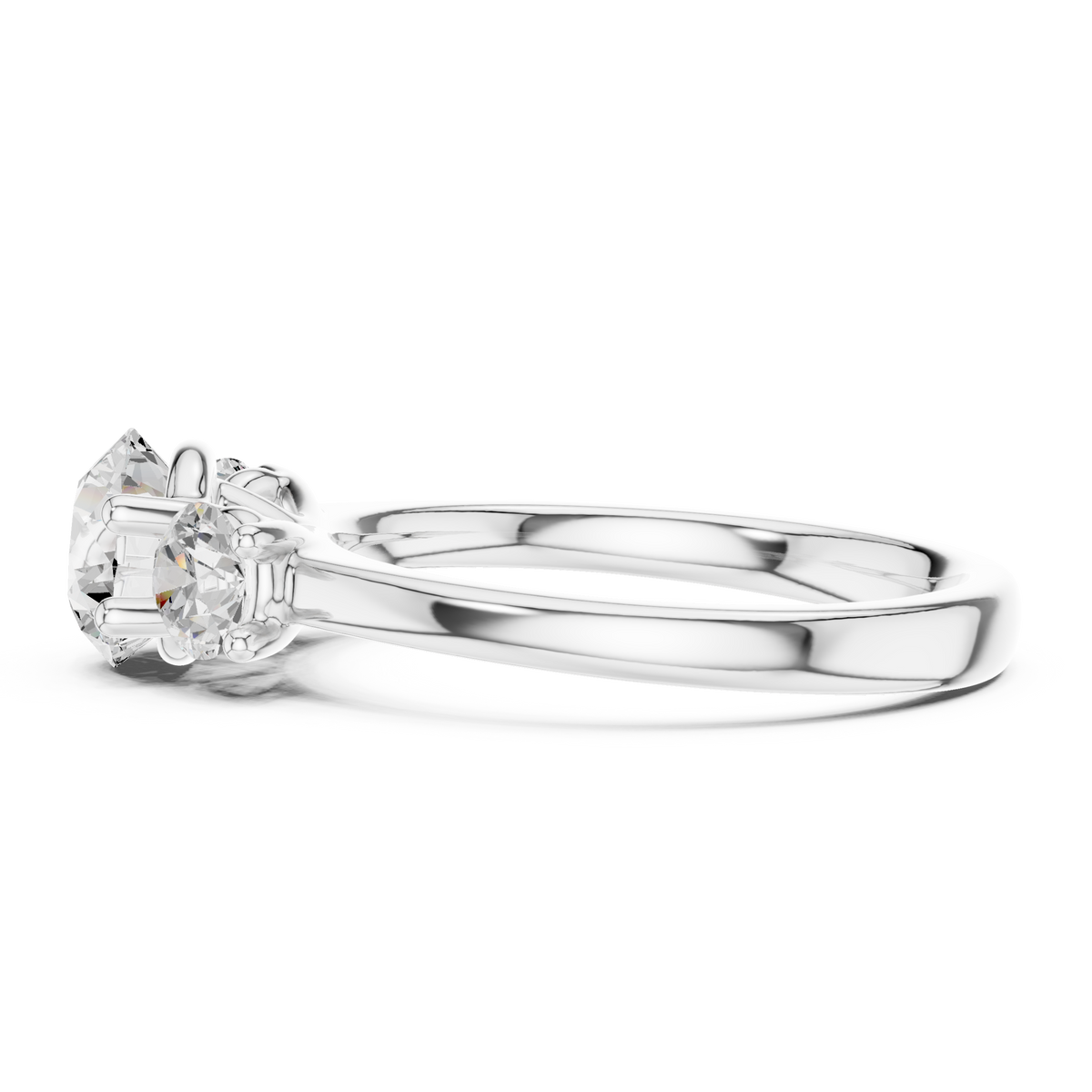 Classic Three-Stone Round Brilliant Cut Diamond Ring