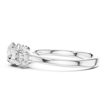 Classic Three-Stone Round Brilliant Cut Diamond Ring