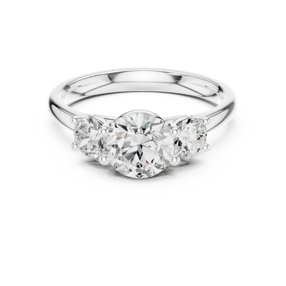 Classic Three-Stone Round Brilliant Cut Diamond Ring