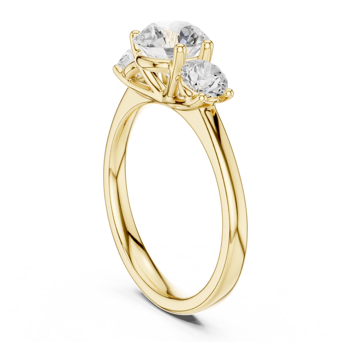 Classic Three-Stone Round Brilliant Cut Diamond Ring