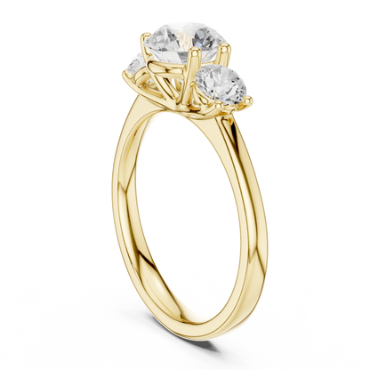 Classic Three-Stone Round Brilliant Cut Diamond Ring