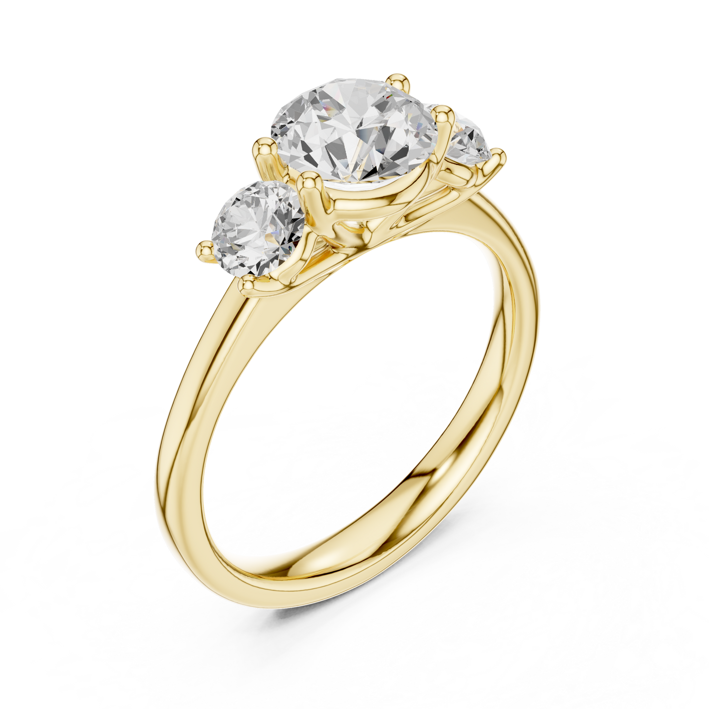 Classic Three-Stone Round Brilliant Cut Diamond Ring