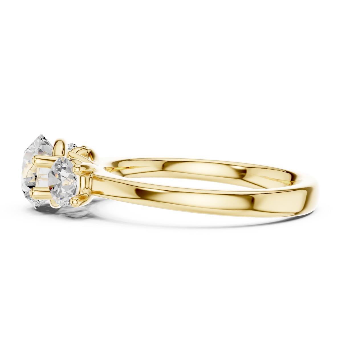 Classic Three-Stone Round Brilliant Cut Diamond Ring