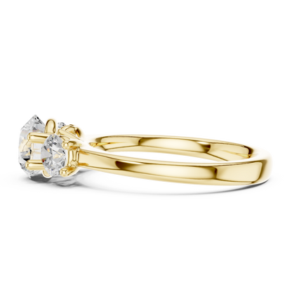 Classic Three-Stone Round Brilliant Cut Diamond Ring