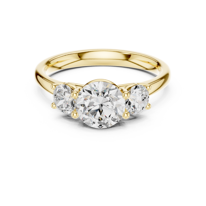 Classic Three-Stone Round Brilliant Cut Diamond Ring